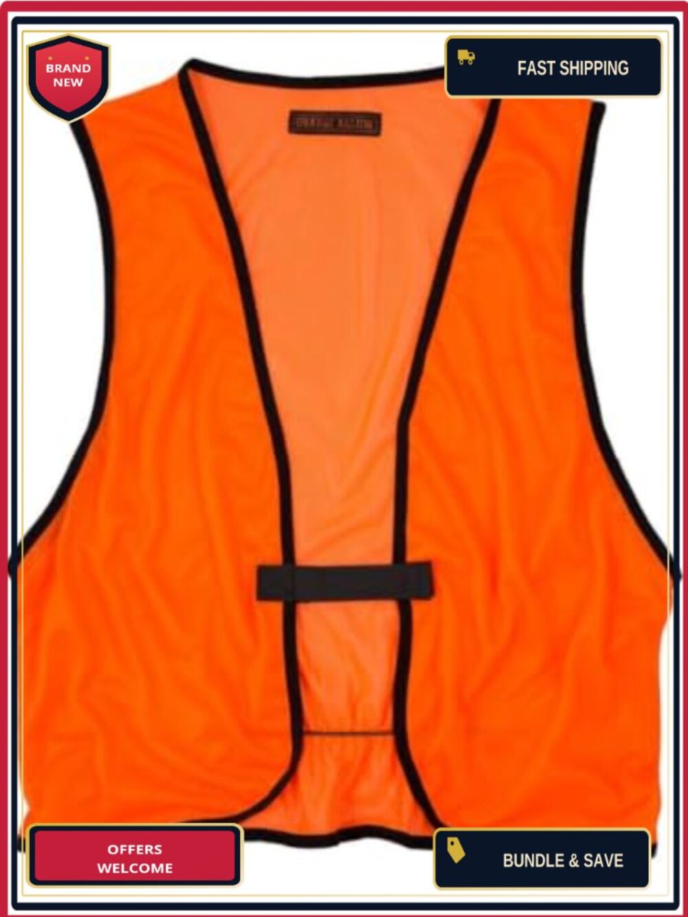 Women's Hunting Safety Vest High Visibility Blaze Orange Pull-On Adult